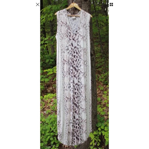 Haute Hippie V-Neck Maxi Dress- Snake Print - Picture 5 of 8